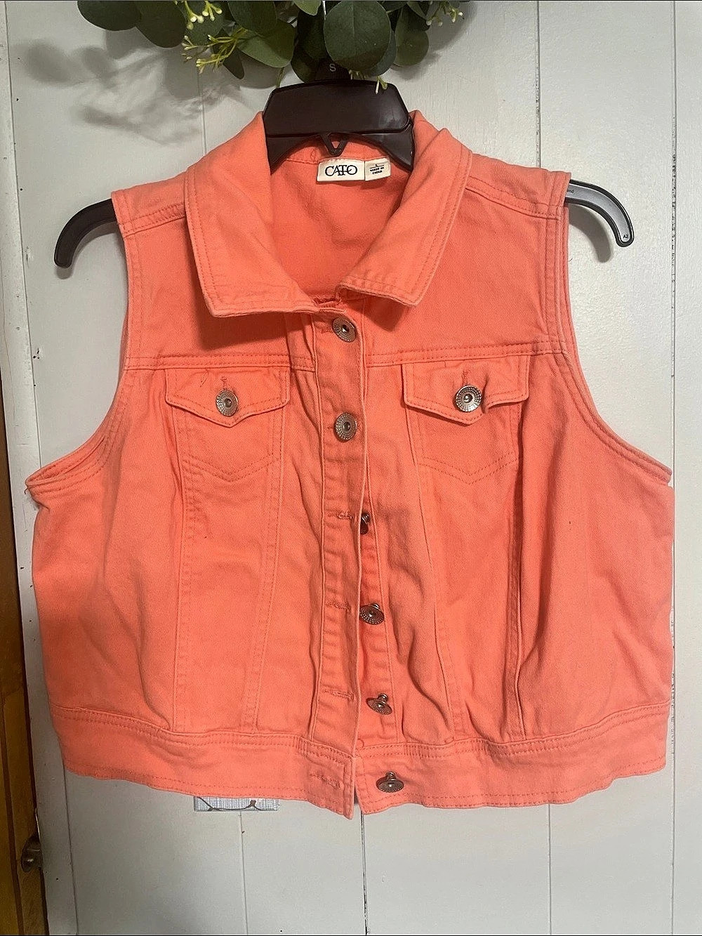 Cato Orange Denim Vest